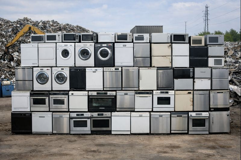 Appliances prepared for metal recycling instead of disposal