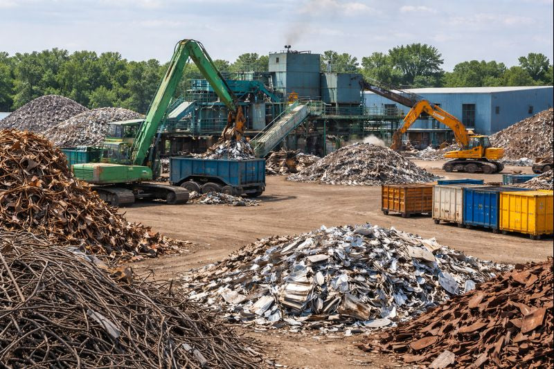 Scrap metal recycling facility in Indiana processing sorted metal