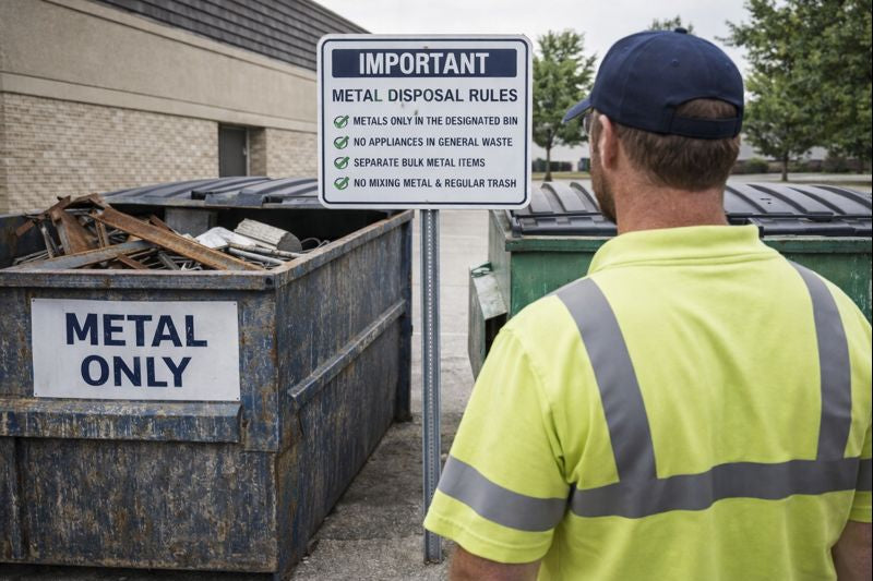 Metal-only dumpster used for proper scrap metal disposal