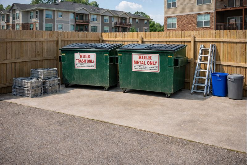 Apartment dumpsters at an Indiana community maintained efficiently without extra pickups