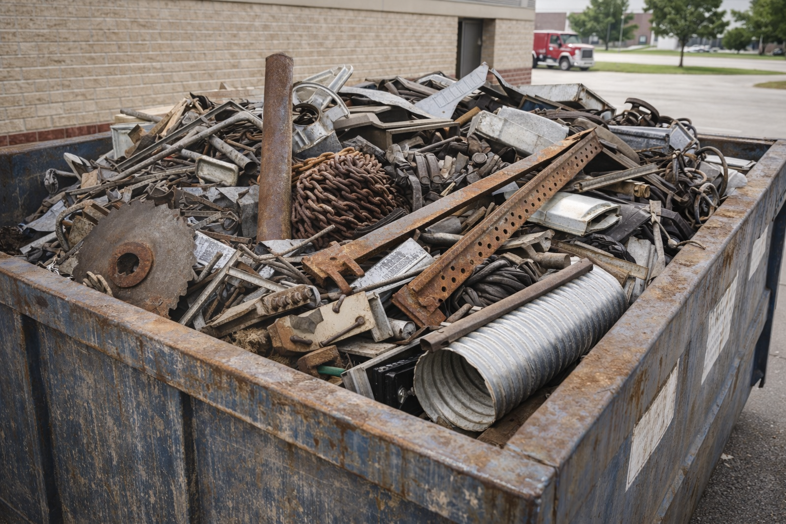 Metal waste increasing dumpster weight and hauling fees