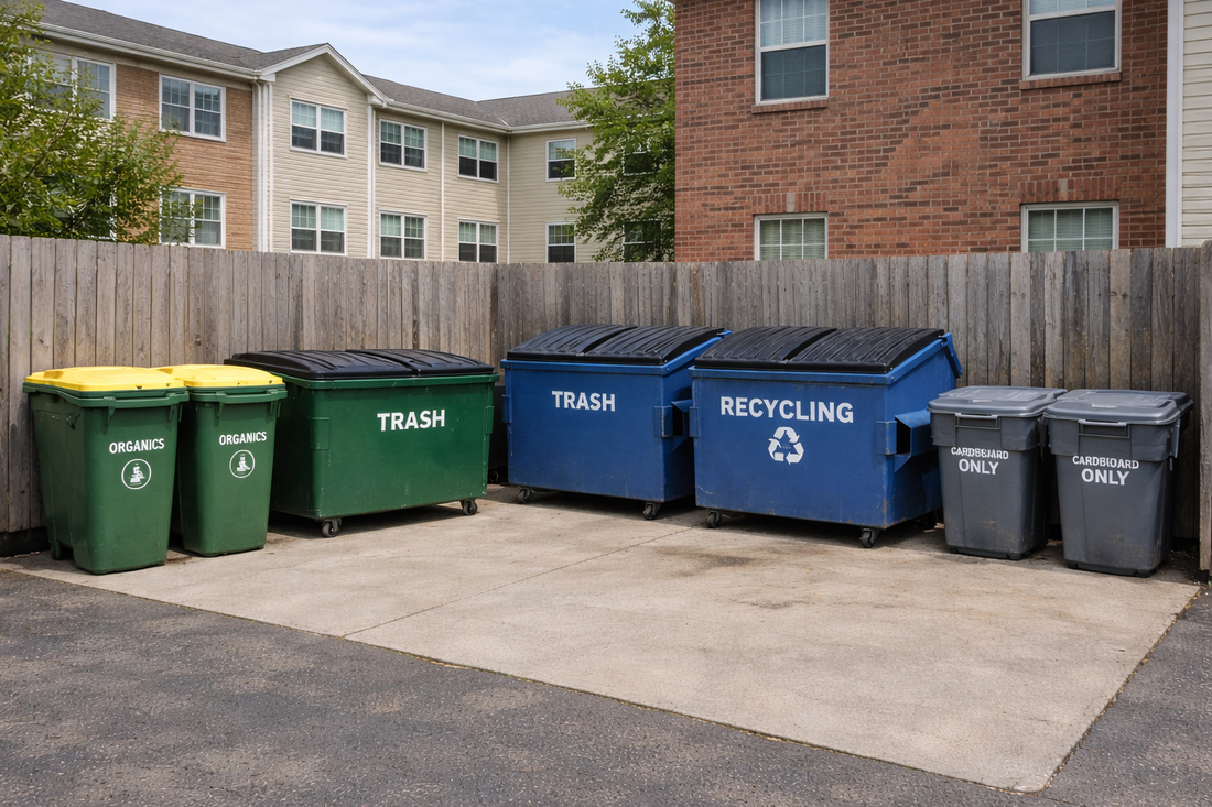 Waste management area at an Indiana senior living community