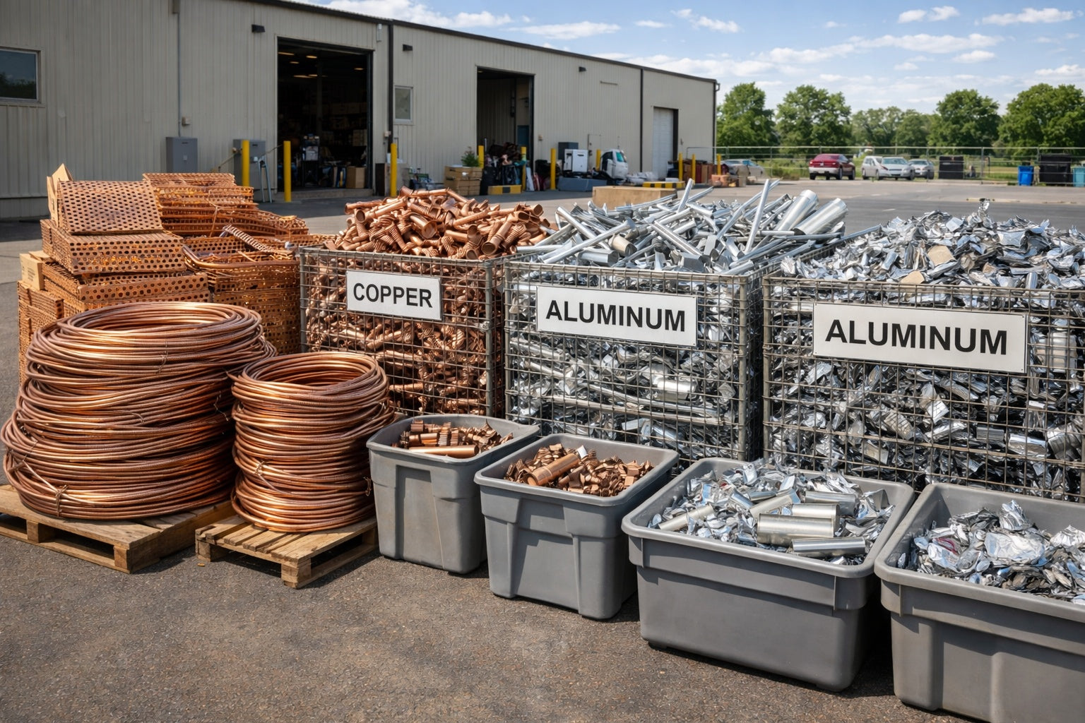 High value metals such as copper and aluminum sorted for recycling in Indiana